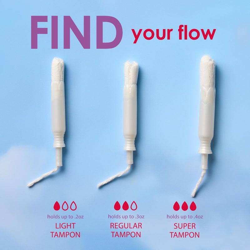 August Light Tampons - 72-Pack 100% Organic Cotton Tampons for Women and Anyone Who Menstruates, Non-Toxic, Fragrance-Free, and Hypoallergenic with Long Applicators (3 Boxes of 24) - Image 4